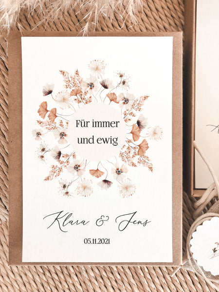 geschenkschachtel geschenkbox geldgeschenk Verpackung hochzeit trockenblumen kranz