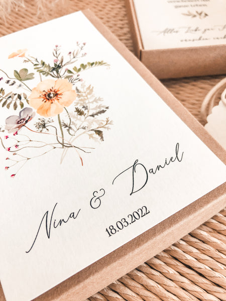 geschenkschachtel geschenkbox geldgeschenk verpackung hochzeit wildflower