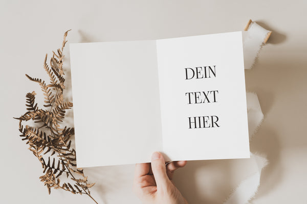 Glückwunschkarte zur Hochzeit mit Wunschtext personalisiertes Geschenk für das Brautpaar